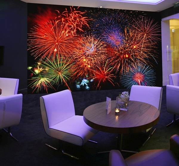 Interior decorado con Fotomural Fireworks 131