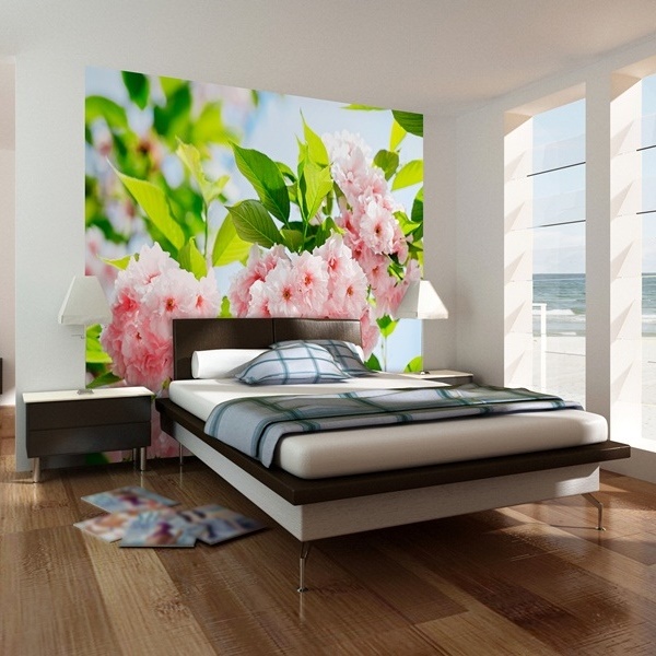 Interior decorado con Fotomural Sakura Blossom 133