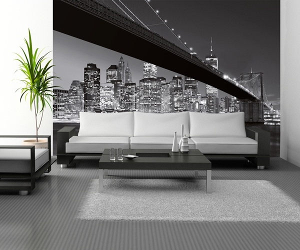 Interior decorado con Fotomural Brooklyn Bridge 140