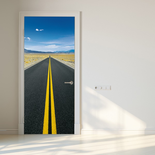 Interior decorado con Fotomural Puerta On The Go 523