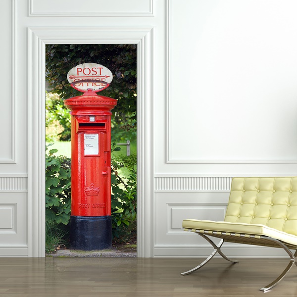 Interior decorado con Fotomural Puerta Postbox 550