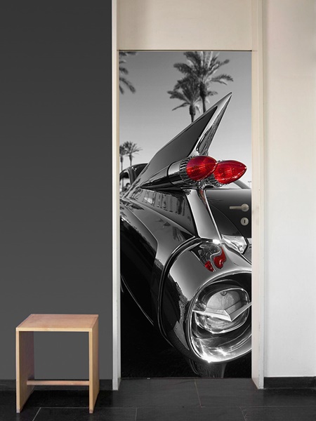 Interior decorado con Fotomural Puerta Classic Car 551