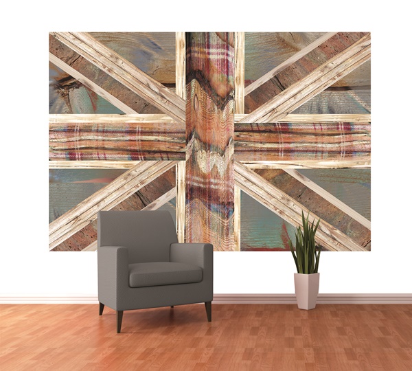 Interior decorado con Fotomural W2P UNIONJACK 001