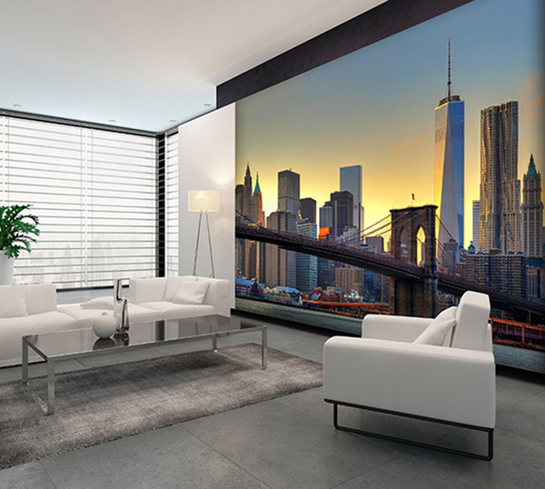 Interior decorado con Fotomural Brooklyn Bridge 149