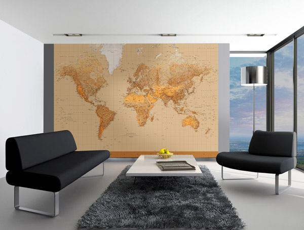Interior decorado con Fotomural The World 153
