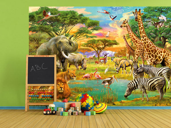 Interior decorado con Fotomural African Animals 154