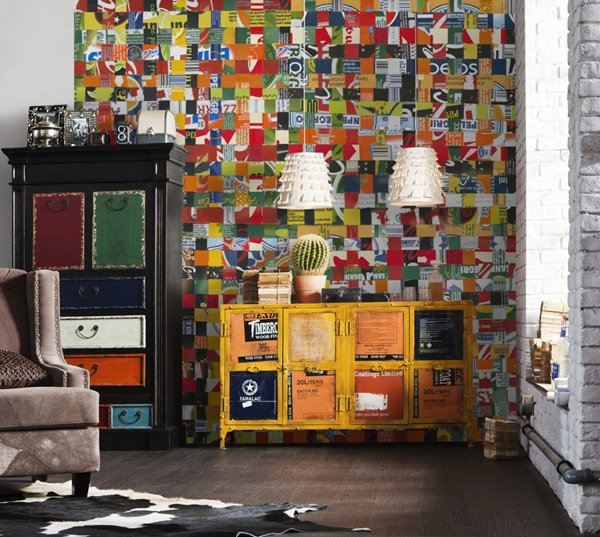 Interior decorado con Fotomural Bibite V5-763