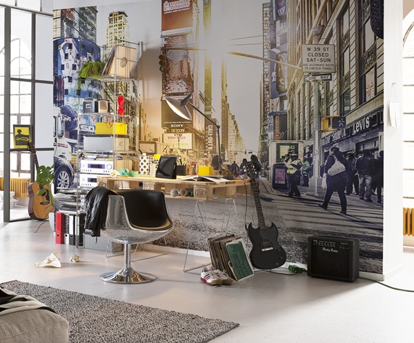Interior decorado con Fotomural Times Square XXL4-008